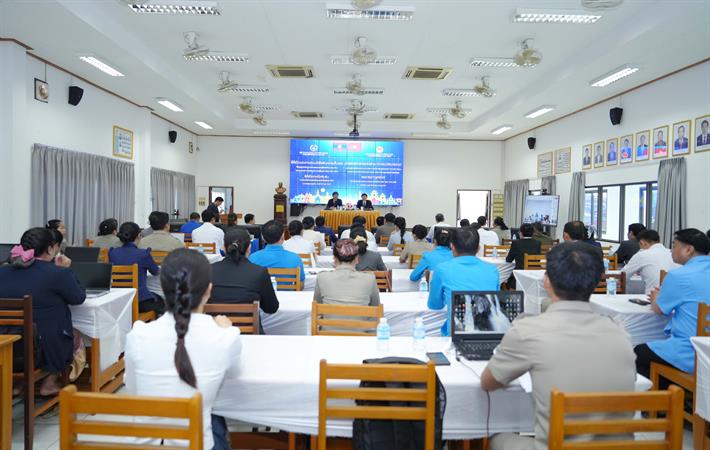 Quang cảnh Lễ khởi động tại trụ sở Bộ Giáo dục và Thể thao Lào
